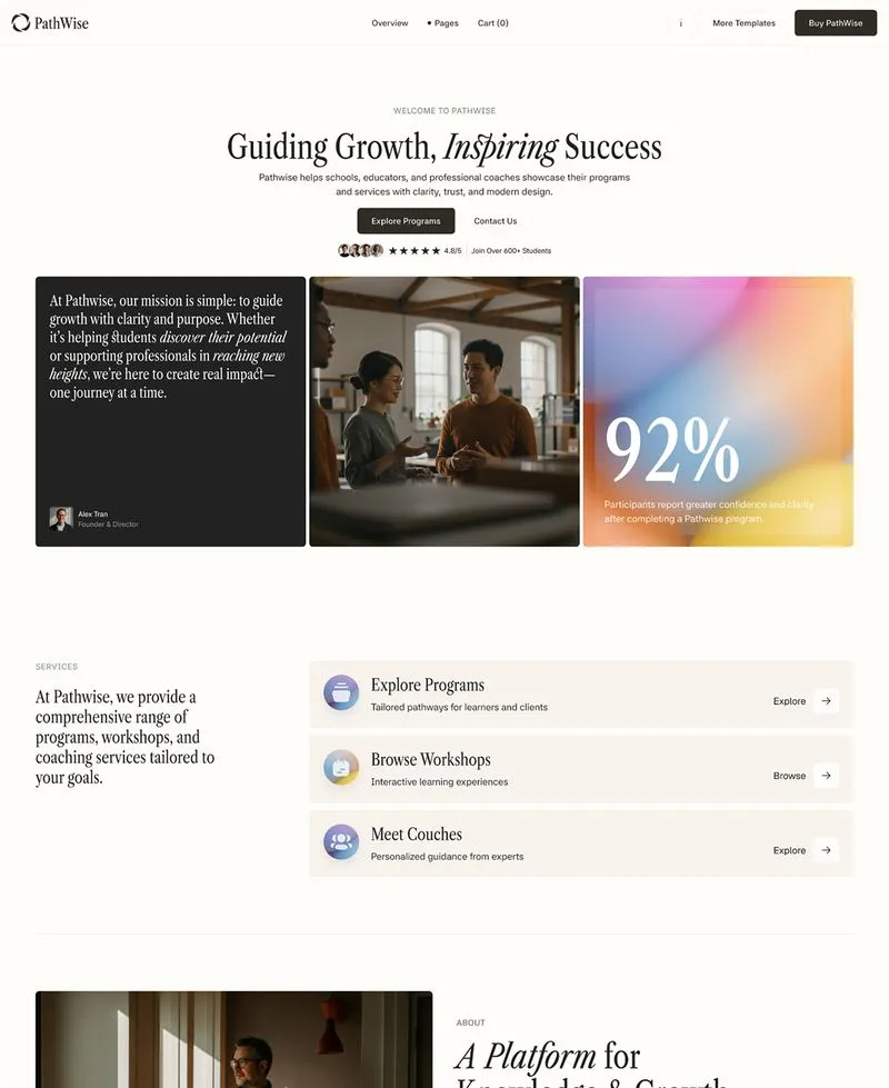Schools Coaching Webflow template