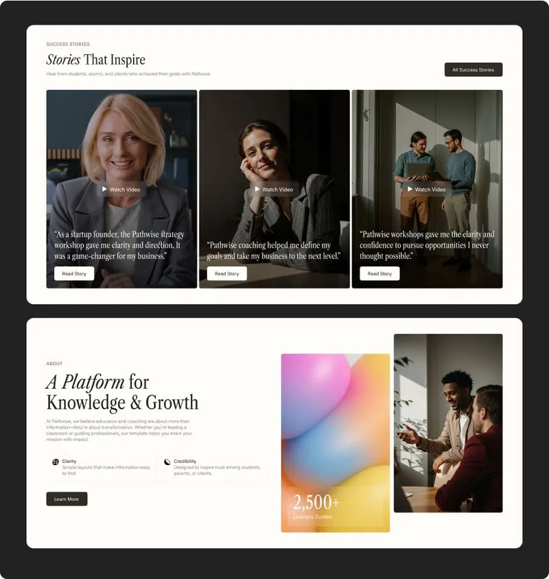 Schools Coaching Webflow template