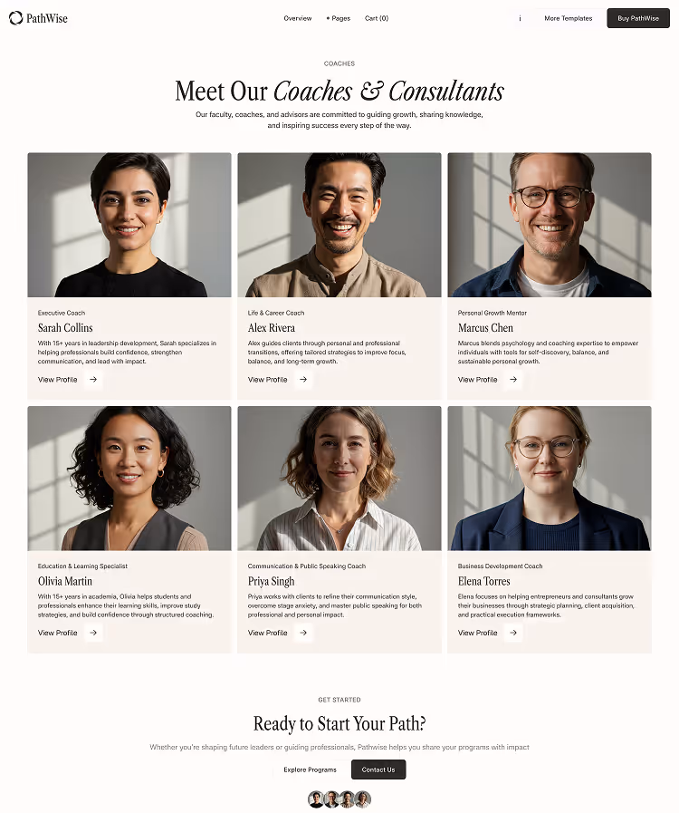 Schools Coaching Webflow template