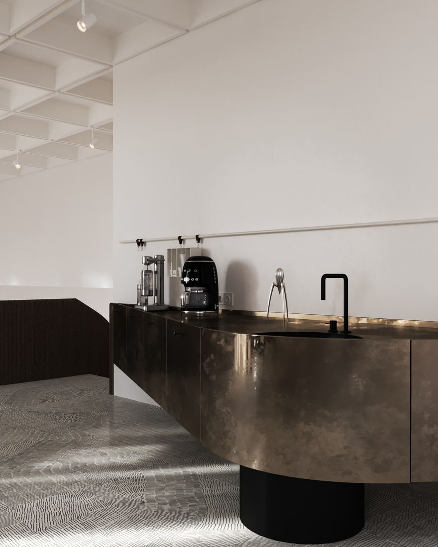 Yoga & Tea Studio Interior Design Bar Area Detail