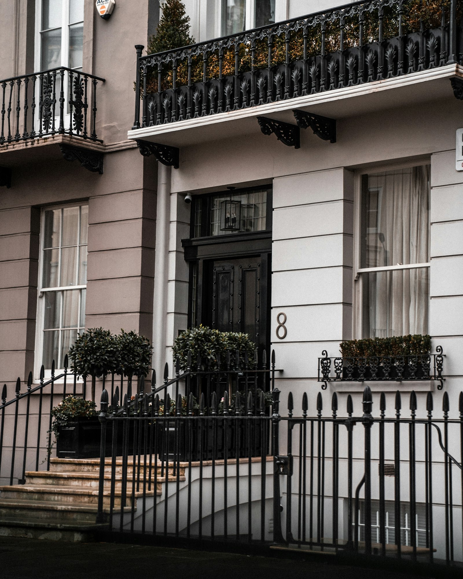 Elegant prime London townhouse with classic stucco facade
