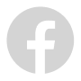 Facebook icon with a white 'f' on a gray circular background.