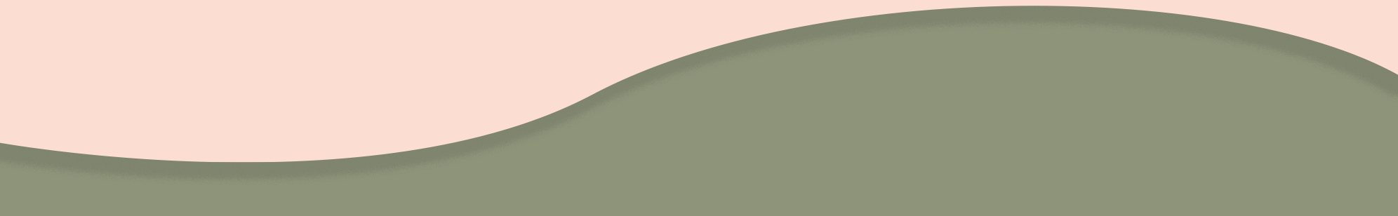 Abstract green wave shape over a light pink background.