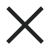 Sort kryss-symbol brukt for lukking eller avvisning.