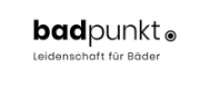 Logo mit dem Text badpunkt und dem Slogan Leidenschaft für Bäder.