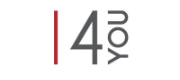 Logo with vertical red line, number 4, and word 'YOU' rotated vertically.