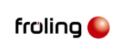 froeling Firmenlogo mit stilisiertem roten Punkt rechts vom Schriftzug.