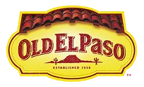 Ancien logo Old El Paso avec un motif de tuiles rouges en haut.