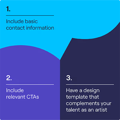 the 3 components of a successful artist email signature