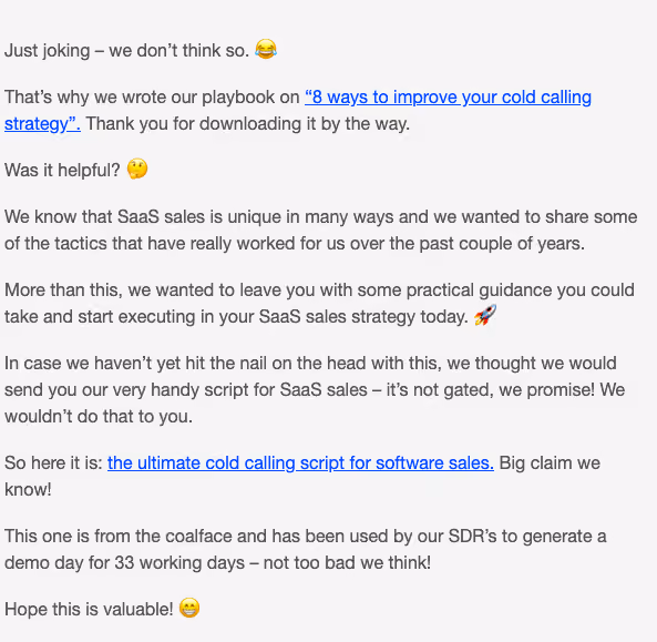 B2B email marketing examples