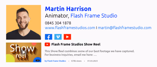 Animator Email Signature