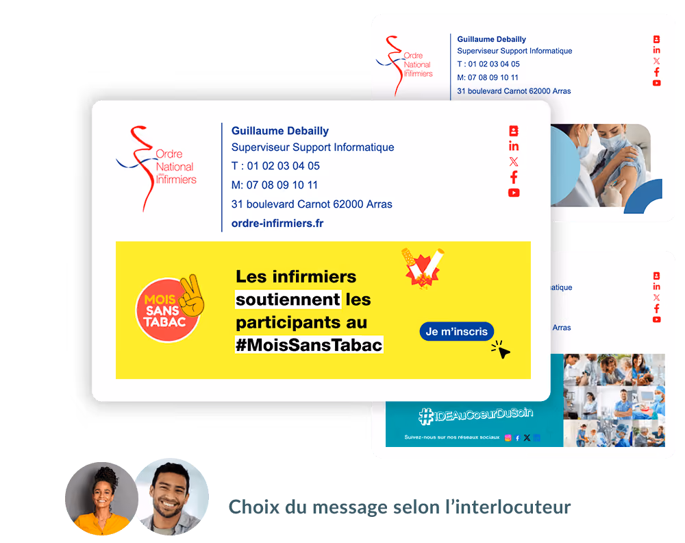 Exemple de choix multi-signature dans Outlook avec Sigilium