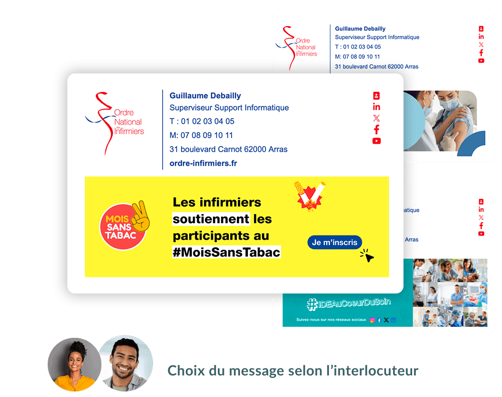 Exemple de choix multi-signature dans Outlook avec Sigilium