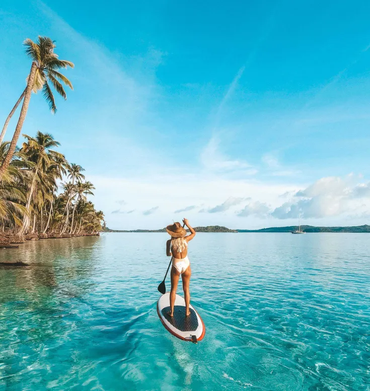 Water sports at the Hôtel Résidence & Spa Mahogany, Le Gosier, Guadeloupe: kayaking in turquoise waters.