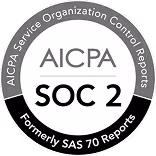 Seal of AICPA SOC 2 with text AICPA Service Organization Control Reports.