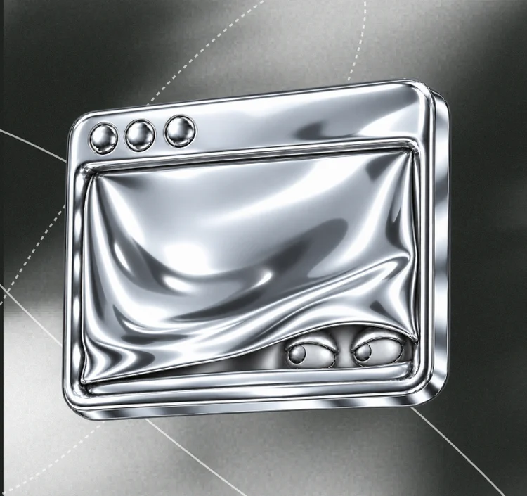 Chrome browser window with a draped sheet and eyes peeking out from underneath