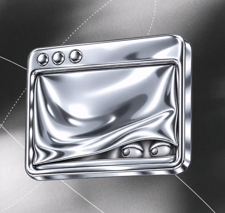 Chrome browser window with a draped sheet and eyes peeking out from underneath