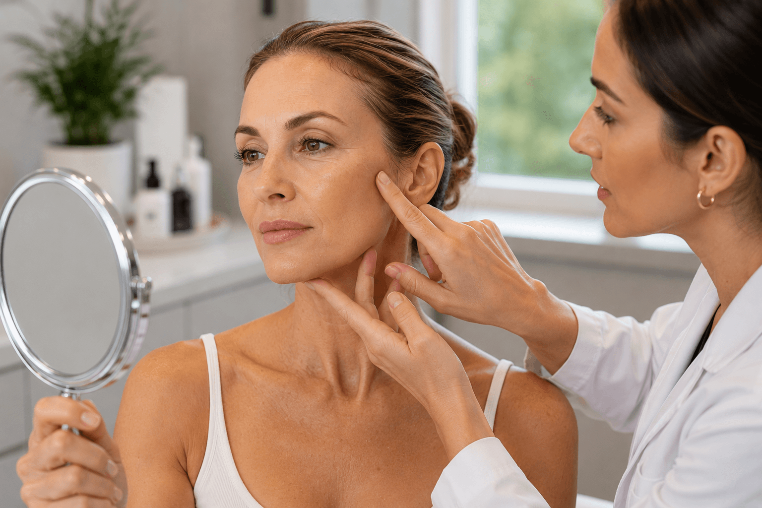 There's a particular moment a lot of people describe when talking about aging skin: catching their jawline or neck in a certain light and thinking it looks a little less defined than it used to.