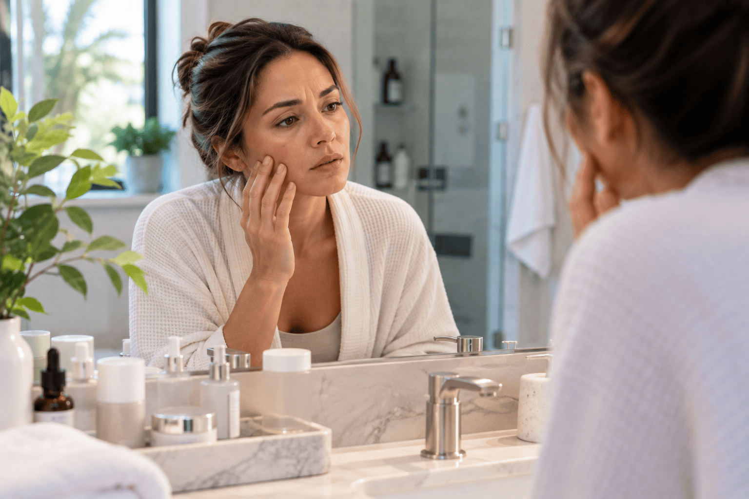 Esthetician performing a HydraFacial treatment on a client in Jacksonville, Florida