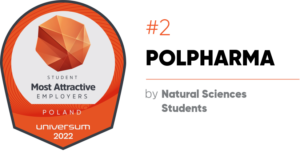 Universum 2022 badge: Polpharma ranked #2 Most Attractive Employer in Poland by natural sciences students