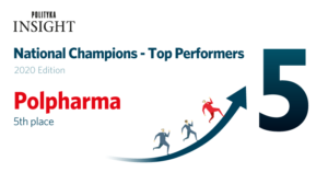 Polityka Insight graphic: Polpharma ranked 5th in National Champions Top Performers 2020