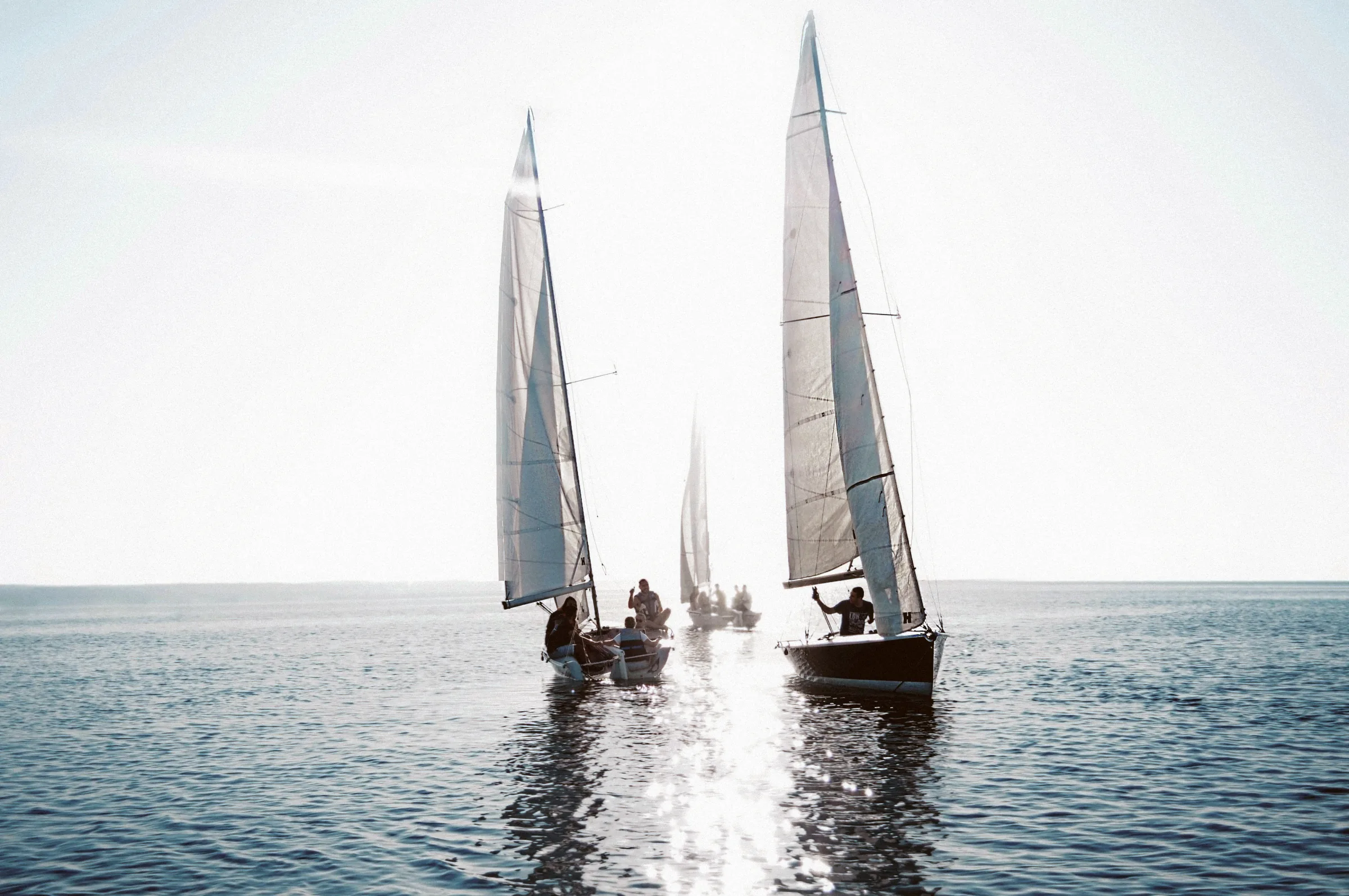 Sailing boats off the Baltic coast