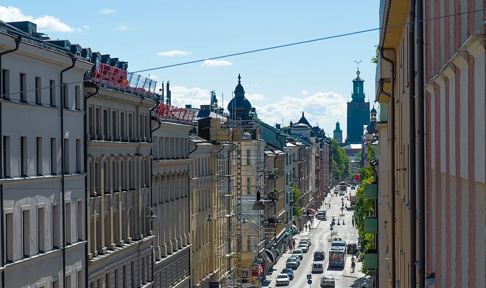 Vy över Hantverkargatan i Stockholm
