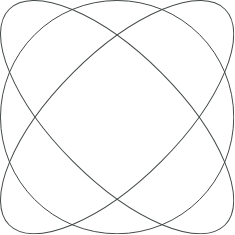 Abstract geometric design with interwoven curved lines forming a symmetrical pattern.