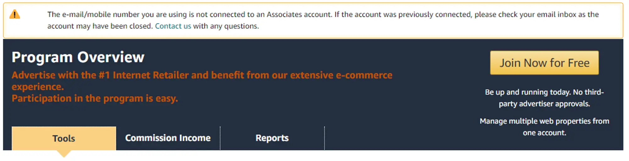 Sign up for amazon affiliate program