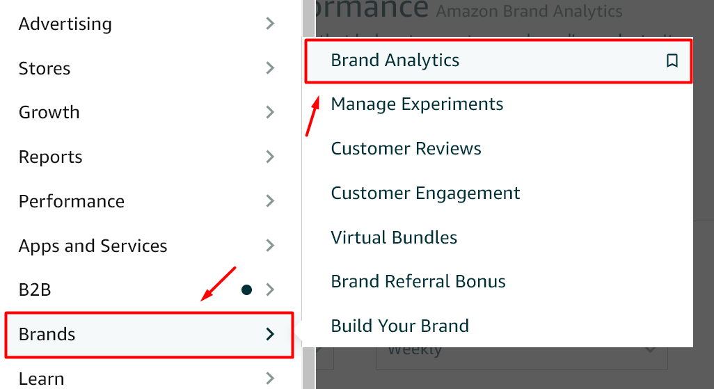 steps to access amazon brand analytics