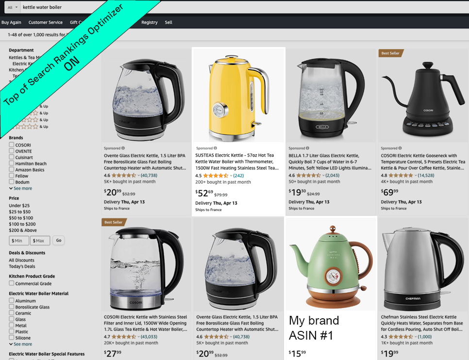 top of search rankings optimizer is on