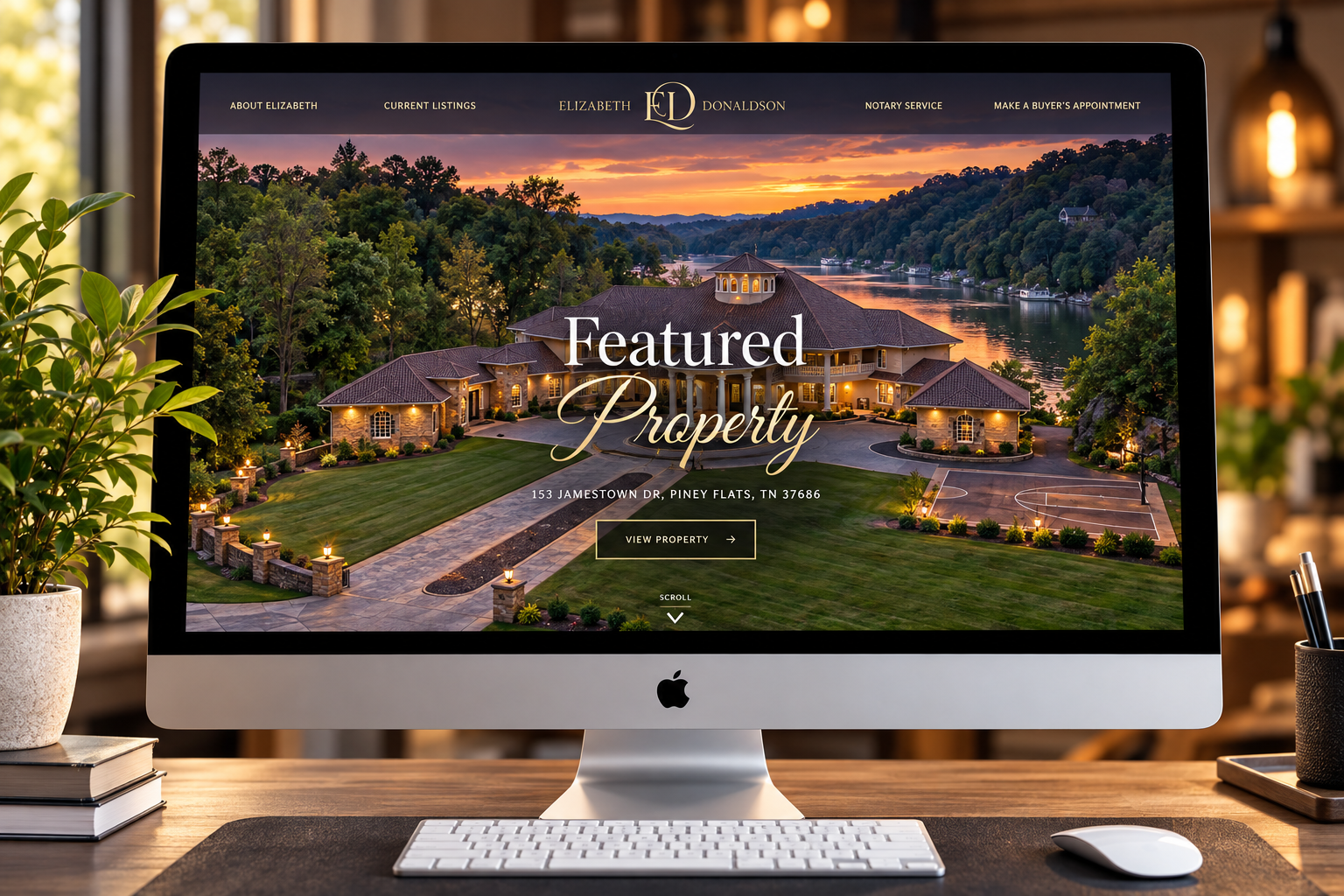 Luxury real estate website with a featured property hero for Elizabeth Donaldson Real Estate, designed by 42nd Street