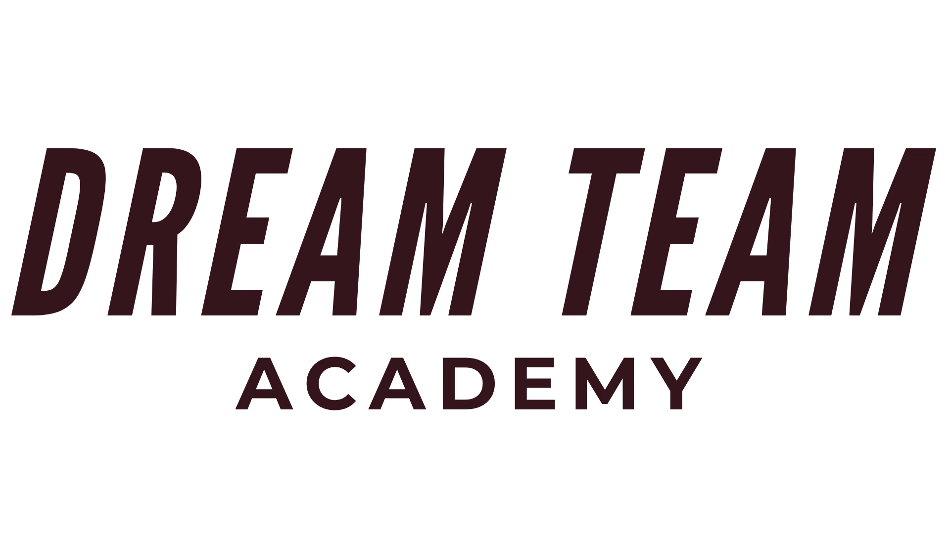 Logo avec texte en majuscules D R E A M  T E A M au-dessus de ACADEMY.