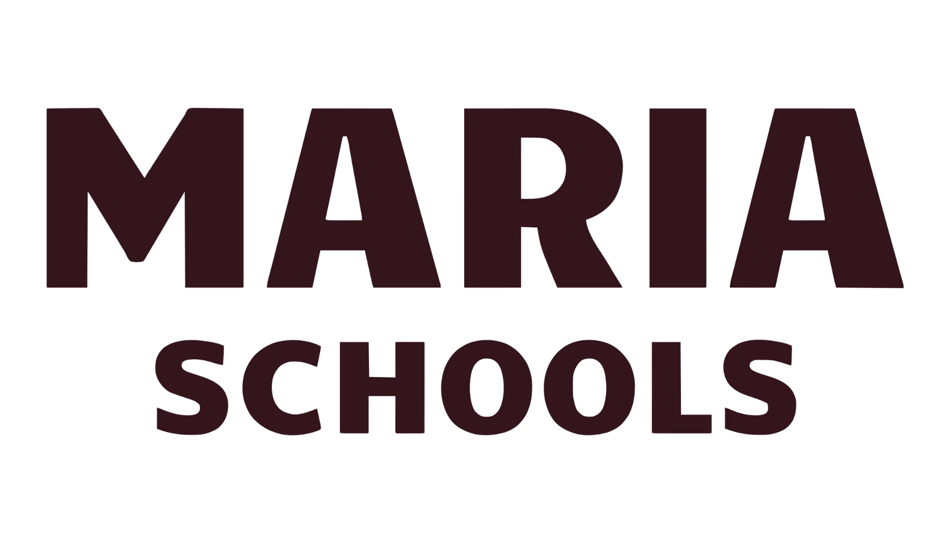 Logo de Maria Schools en lettres majuscules aubergine.