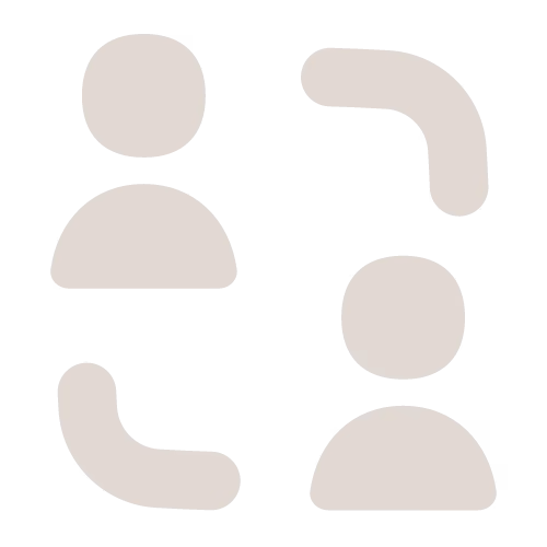 Icône d'interface représentant deux personnes connectées par des flèches en cercle.
