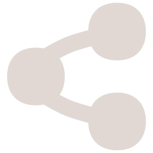 Icône de partage avec trois cercles connectés par deux lignes courbes.
