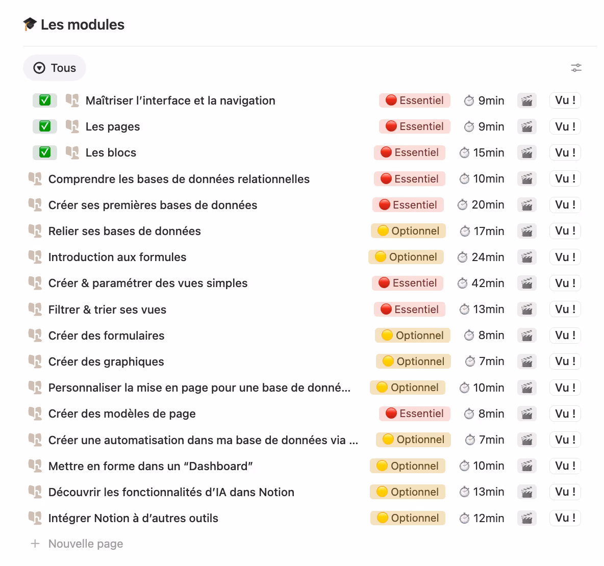 Badges de certification Notion Academy (Essentials, Advanced, Workflows) et de partenaire consultant Notion