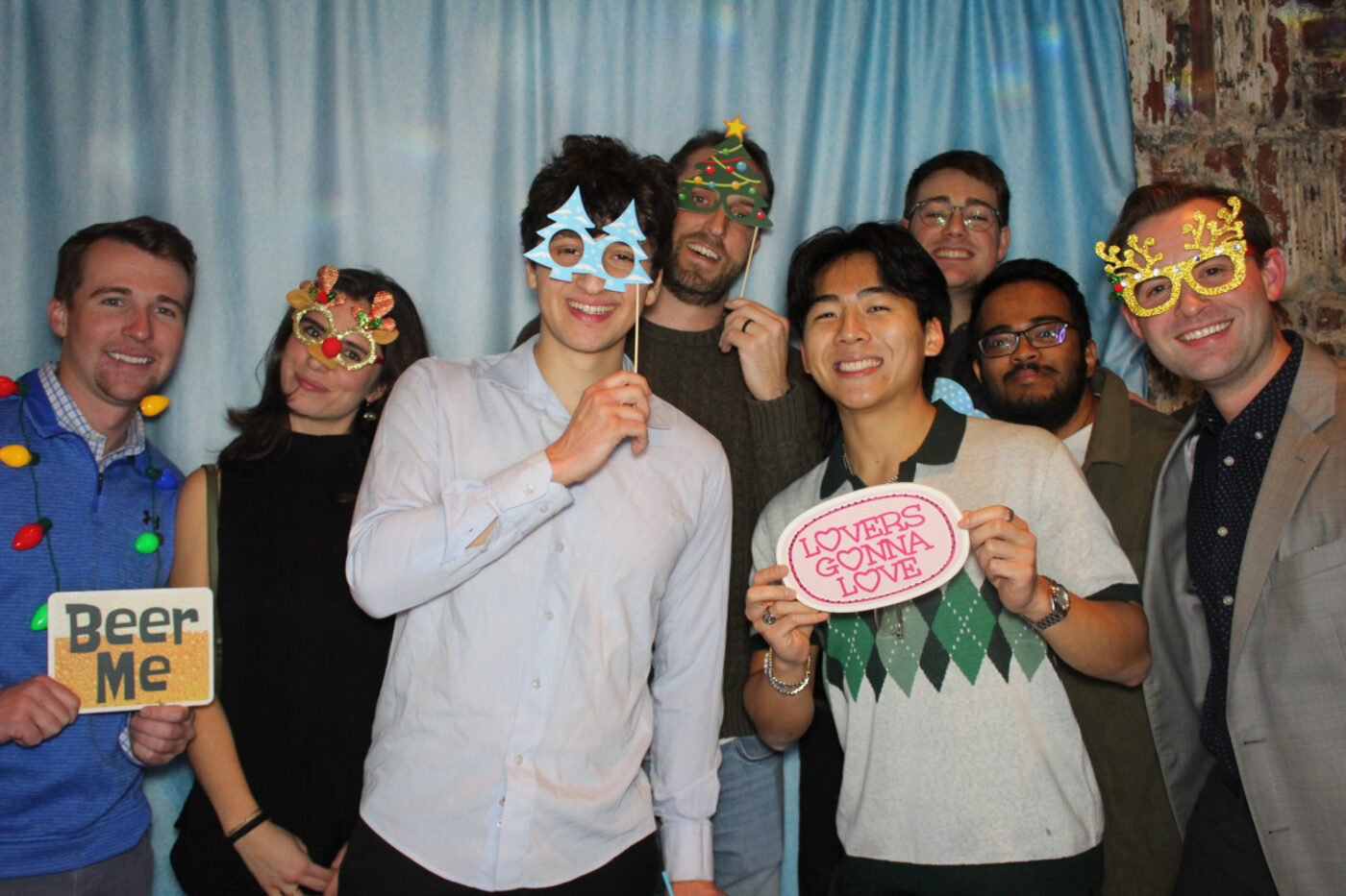 Holiday party photo booth