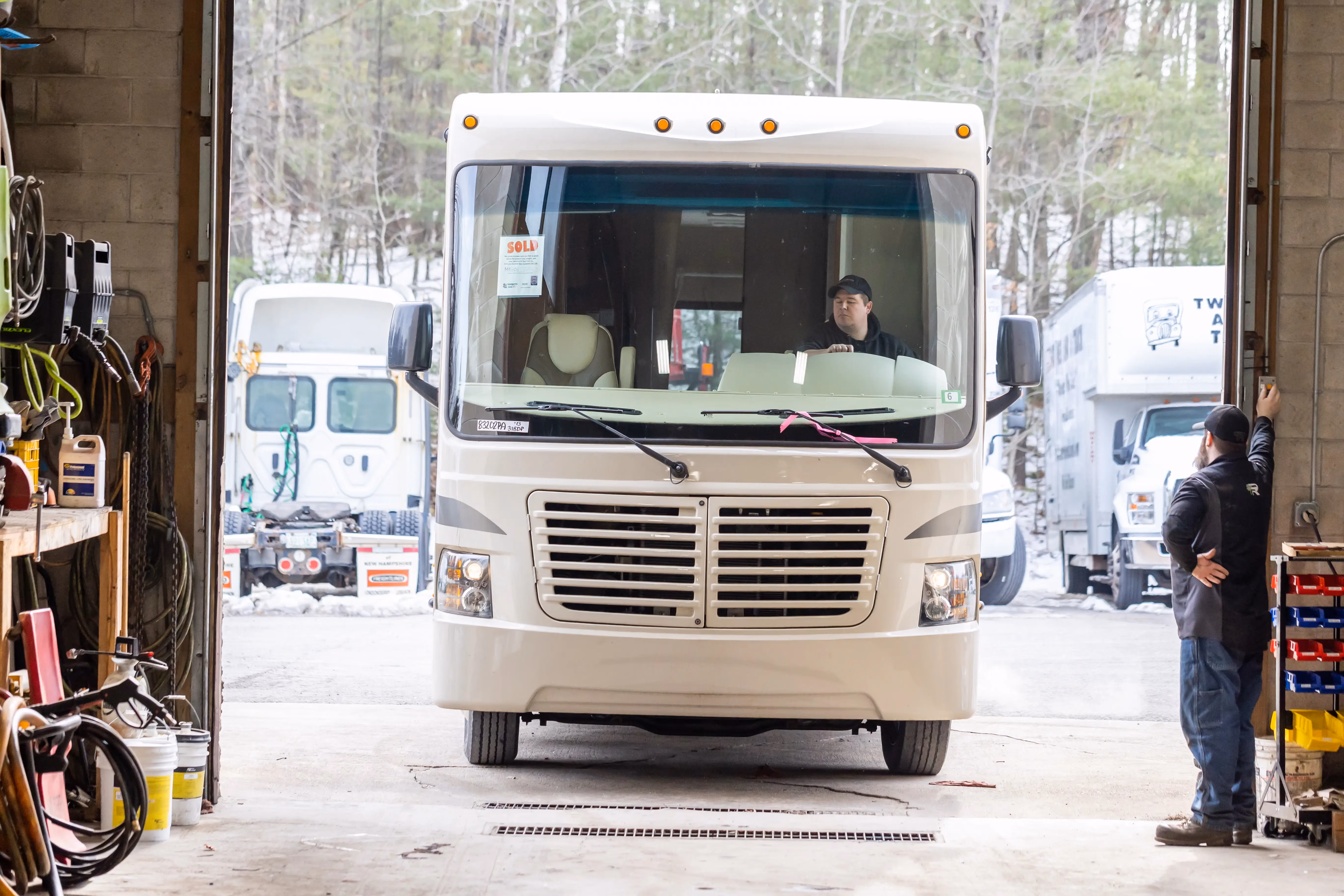 RV in repair shop in Britton, MI