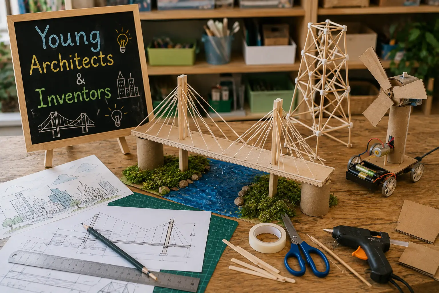 Μακέτες, σχέδια και εργαλεία για το Young Architects & Inventors