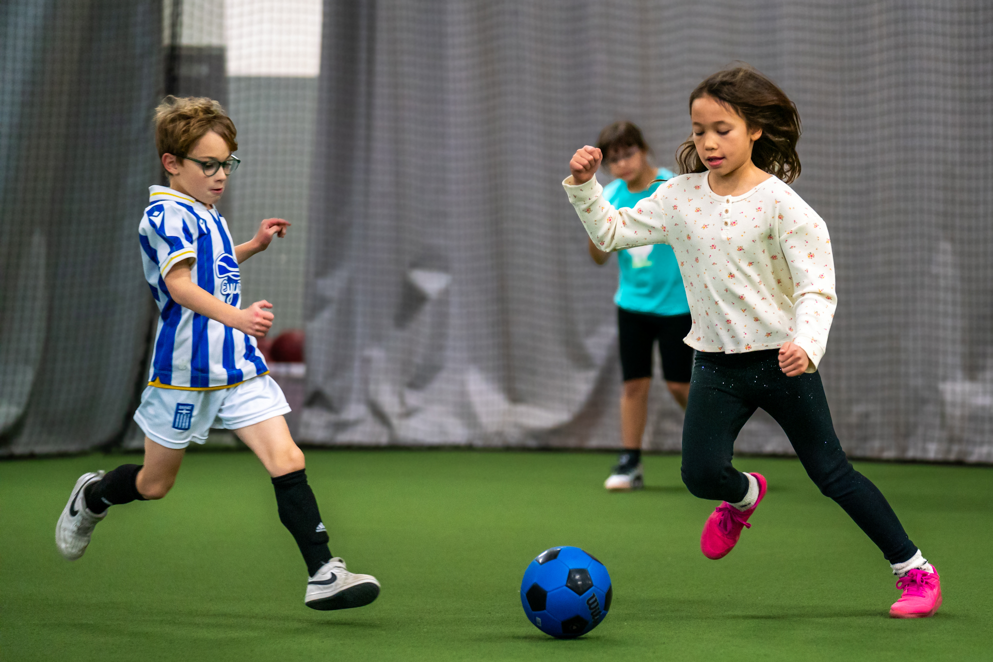 Youth soccer action at Windy City Sports Academy