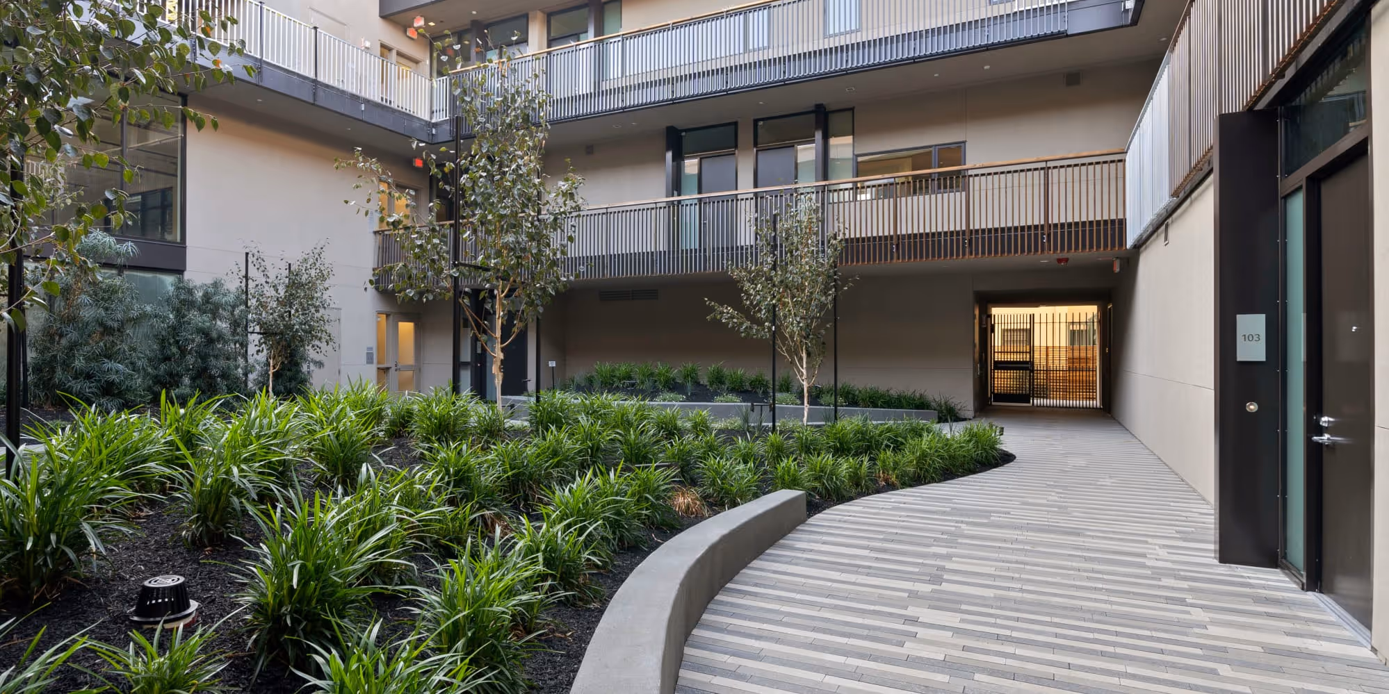 Walkway through property