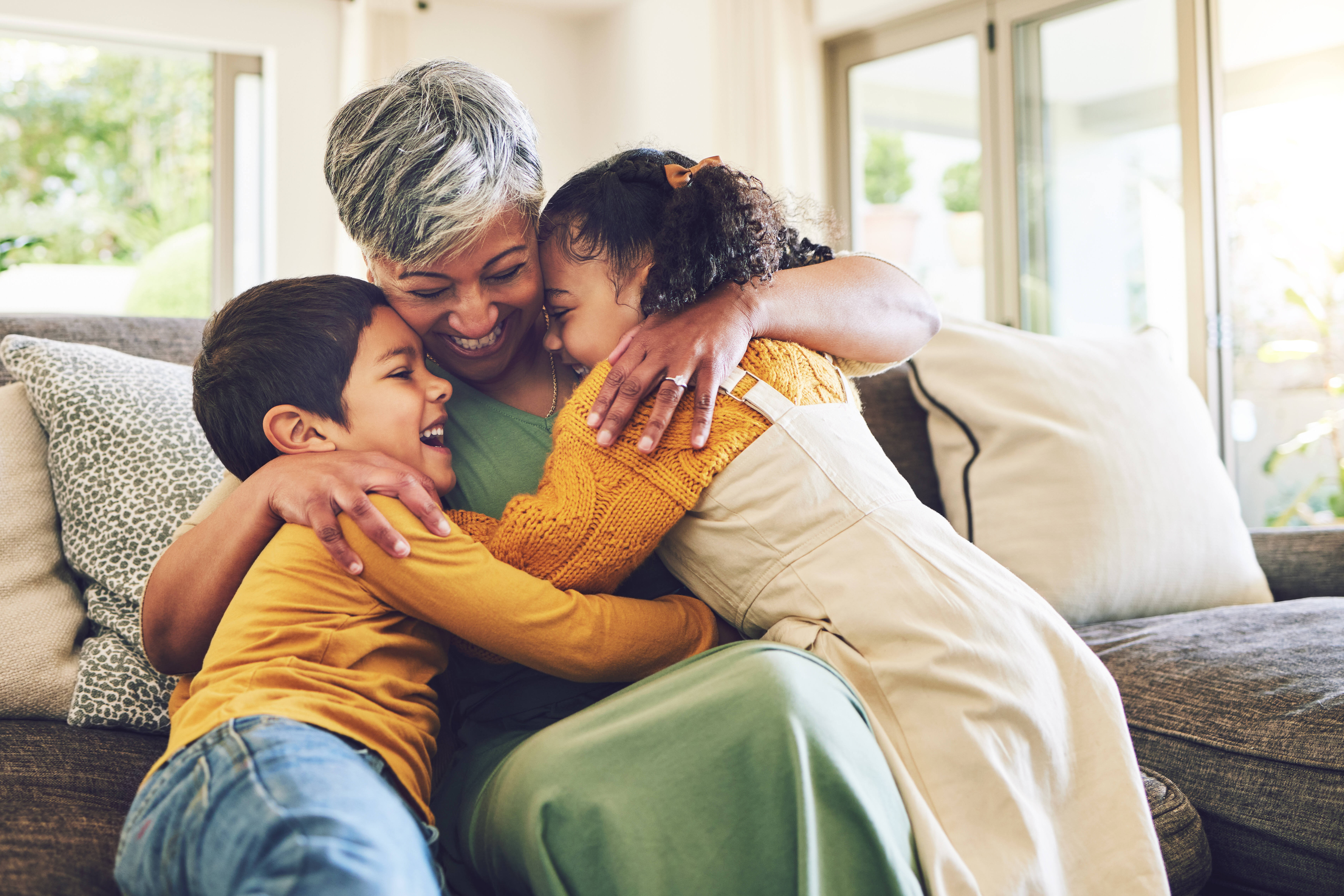 Woman with kids stock image