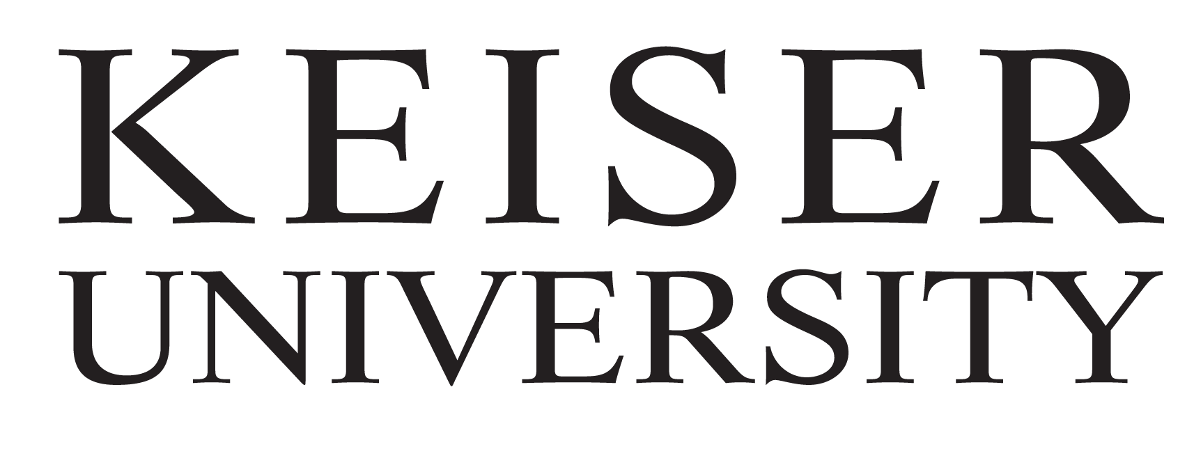 Keiser University wordmark logo in black serif font on white background.