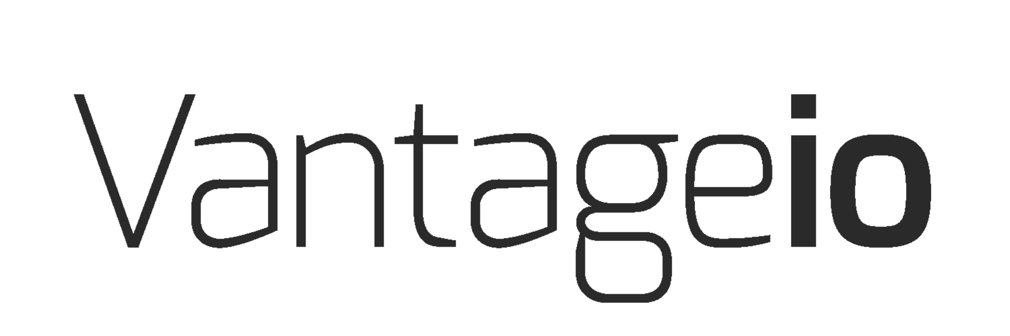 Black stylized text logo reading 'Vantageio' on a transparent background.
