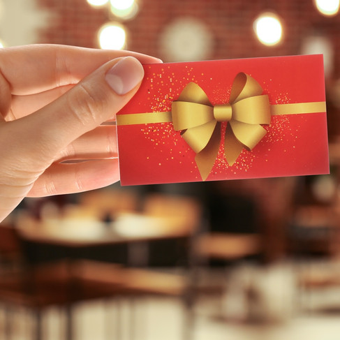 example of a restaurant gift card that Temecula dentist, Dr. Dave Cutts, shares with his patients as a thank you for referring friends and family members
