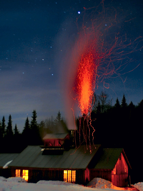 fire and steam pour out of a Vermont sugar shack, back in the home state of Temecula dentist, Dr. Dave Cutts