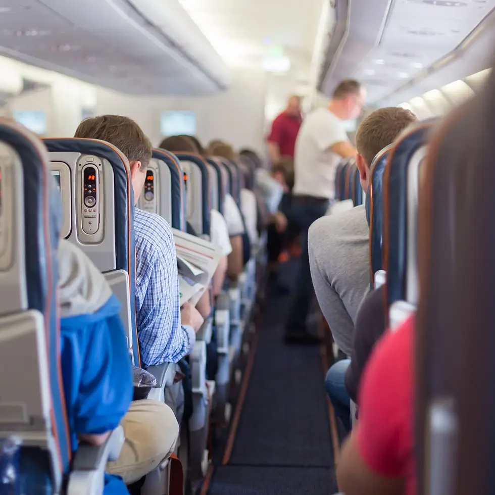 people on a full plane
