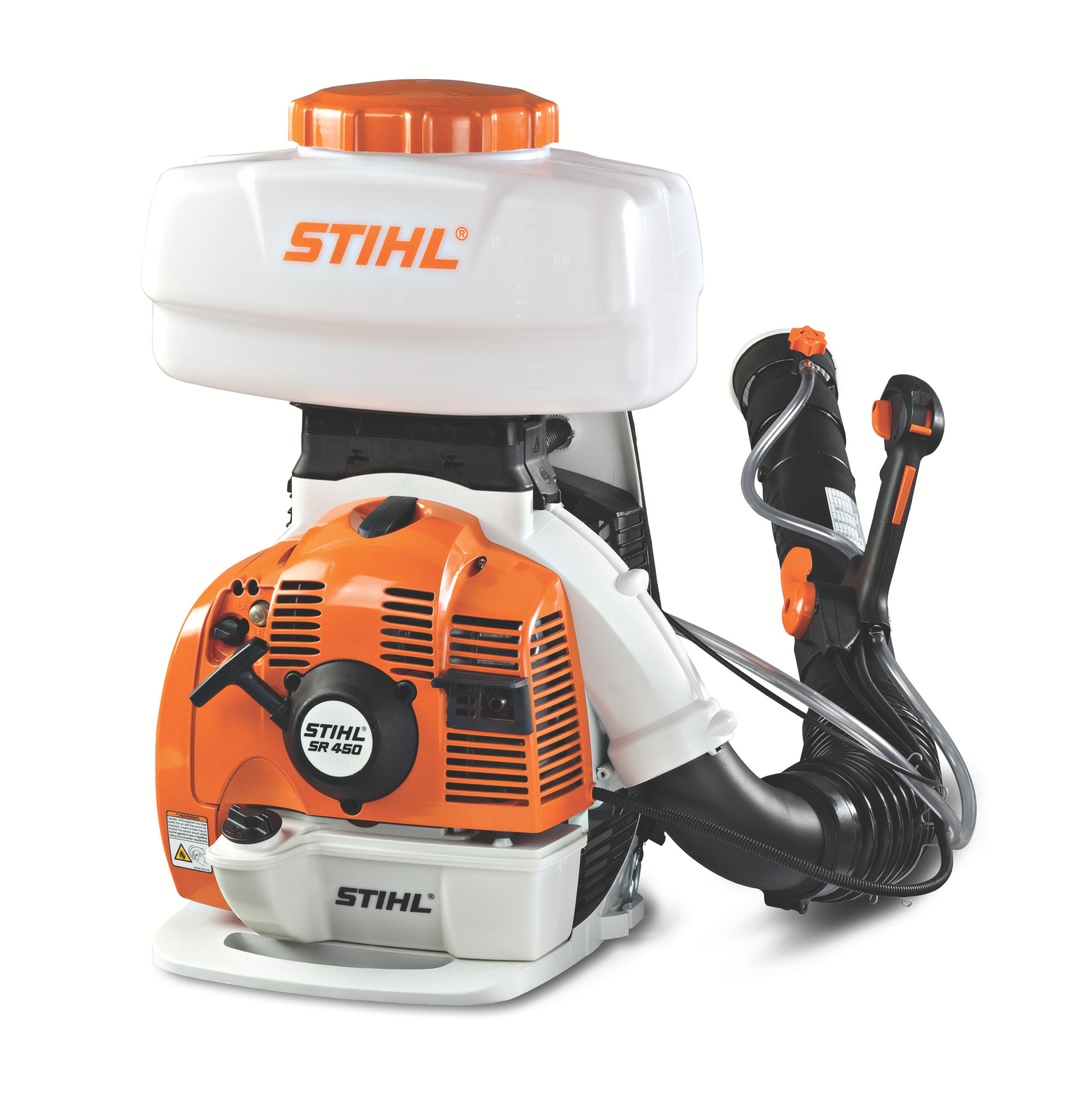 Powerful backpack sprayer that easily converts from liquid to granular applications.