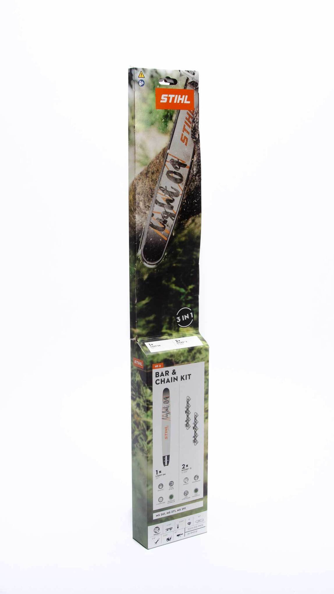 Fits MS 261, MS 271, MS 291. Includes (1) 20" Guide Bar & (2) Loops of 20" Saw Chain (26 RM3 81).